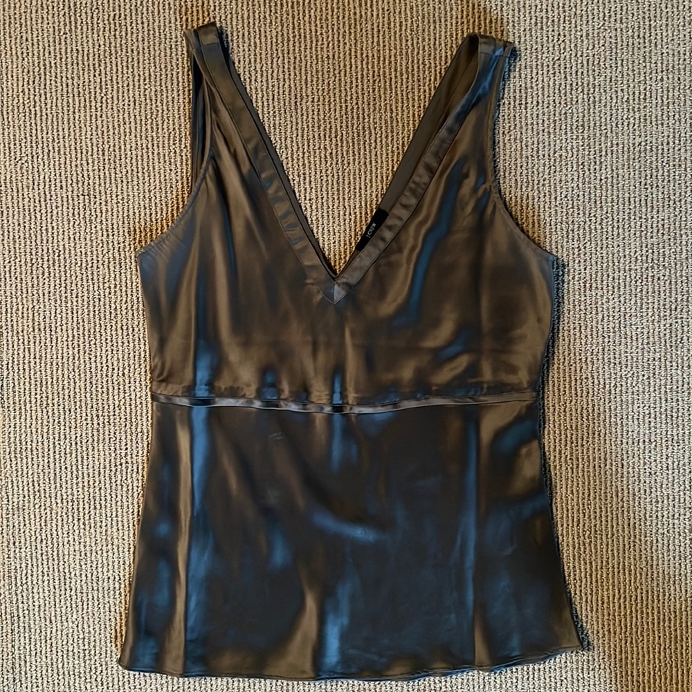 Pewter silk tank top